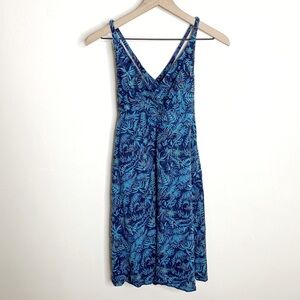 Patagonia Blue Leaf Print Dress